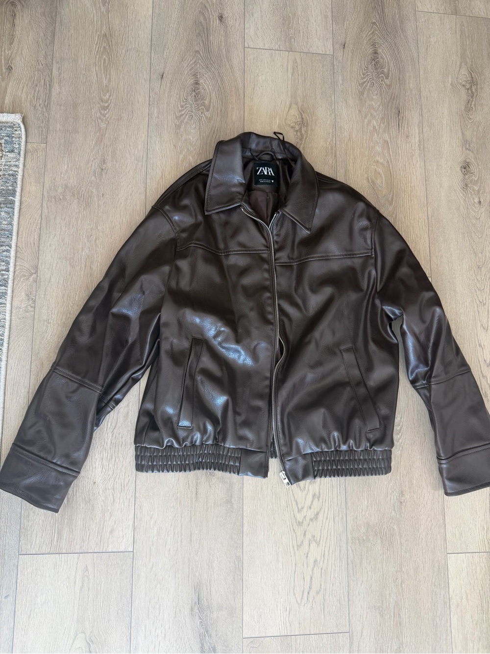 Zara Brown Faux Leather Jacket